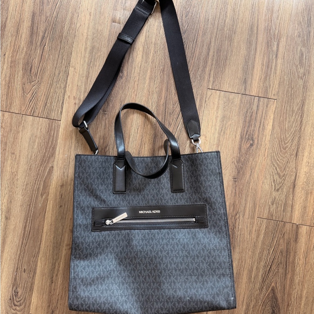 Michael Kors Kenly Large Black Satchel Tote Crossbody bag